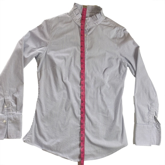 Banana Republic Blue and White Striped Riley Shirt Sz 4 - Picture 3 of 12